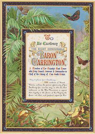 向新南威尔士州州长卡灵顿勋爵致辞，第15页`Addresses Presented To Lord Carrington Governor Of New South Wales, Pl.15 (1888)