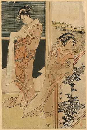 三亚卡里诺祖`Sanya karitaku no zu (1794) by Toyokuni Utagawa