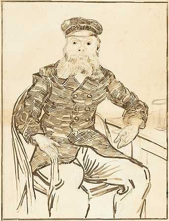邮递员约瑟夫·鲁林`The Postman Joseph Roulin (1888) by Vincent van Gogh