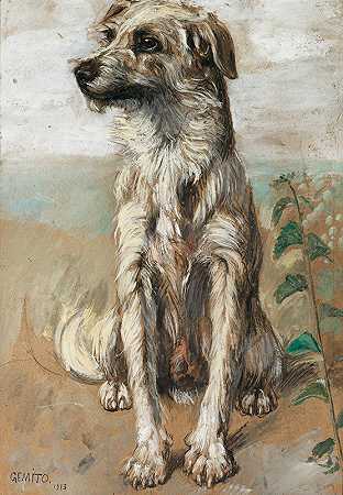 坐着的狗`Sitzender Hund (1913) by Vincenzo Gemito