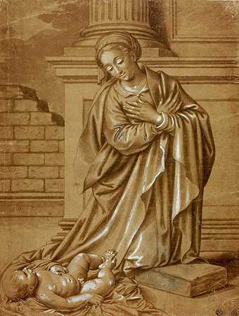 圣母子`Madonna and Child by Benvenuto Tisi