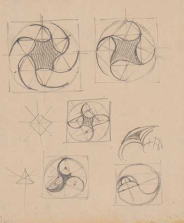 建筑细部研究`Studies of Architectural Details (1884~1887) by Stanisław Wyspiański