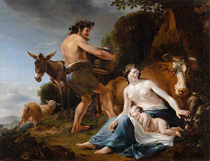 宙斯的幼年`The Infancy of Zeus (1648) by Nicolaes Pietersz. Berchem
