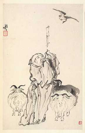苏武牧羊`Su Wu the Shepherd (1788) by Min Zhen