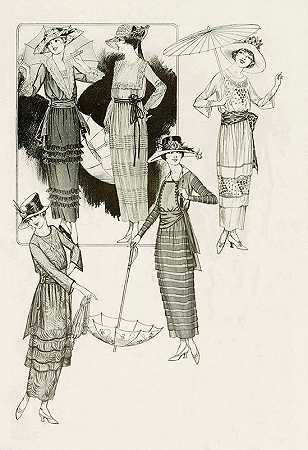 这件柔软的连衣裙是褶裥的`The soft frock is tucked and ruffled (1919)
