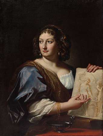 弗朗西丝卡·戈米·马拉蒂肖像`Portrait of Francesca Gommi Maratti (c. 1701) by Carlo Maratti