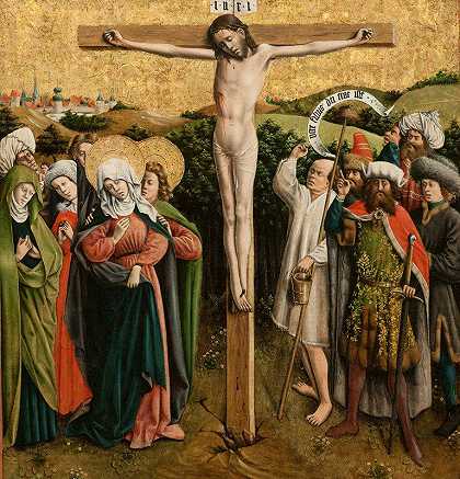 带基督激情的祭坛画`Altarpiece with The Passion of Christ (c. 1440s) by Master of the Schlägl Altarpiece