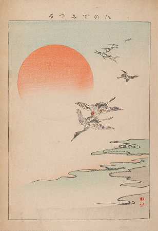卡乔·加夫，pl.01`Kachō gafu, Pl.01 (1898) by Kōtei Fukui