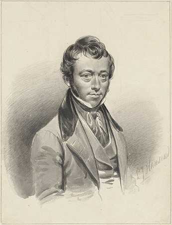兰伯特·约翰尼斯·汉森的自画像`Zelfportret van Lambertus Johannes Hansen (1840) by Lambertus Johannes Hansen