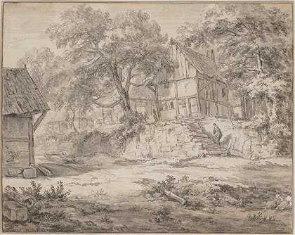 林间小屋`Cottages among Trees (1652–1653) by Jacob van Ruisdael
