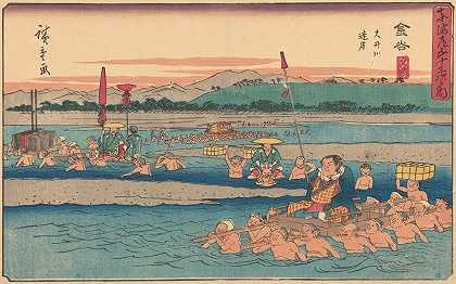 卡纳亚`Kanaya (ca. 1841–1842) by Andō Hiroshige