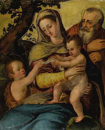 圣约翰浸信会的神圣家庭`Holy Family with Saint John the Baptist by After Agnolo Bronzino