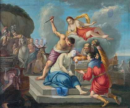 伊菲涅亚的牺牲`The Sacrifice of Iphigenia (late 17th Century) by Venetian School