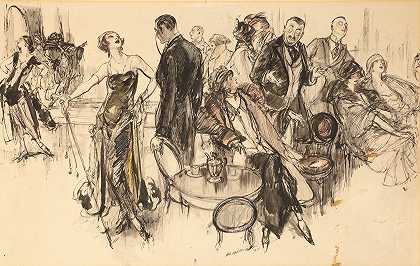 社交活动`Society Event (1924) by Henry Patrick Raleigh