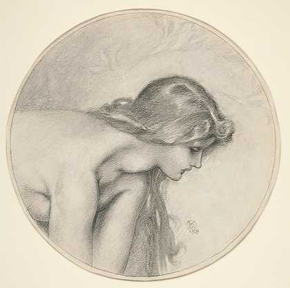 一个年轻女孩的侧面素描`Profile sketch of a young girl (1909)