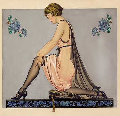 耐穿袜公司广告插图`Holeproof Hosiery Company ad illustration (1922) by Coles Phillips