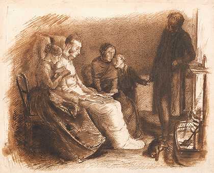 垂死的人`The Dying Man (ca. 1853) by Sir John Everett Millais