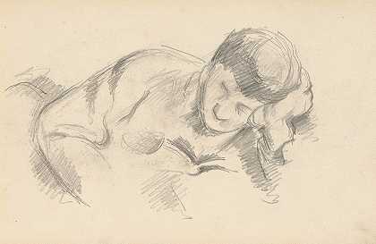 艺术家他的儿子靠在胳膊肘上`The Artists Son Leaning on his Elbow (c. 1887) by Paul Cézanne