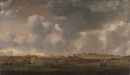 摩洛哥萨利景观`View of Salee, Morocco (1662 ~ 1668) by Reinier Nooms