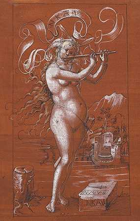 长笛手`Die Flötenspielerin (1514~15) by Niklaus Manuel