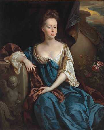 布朗洛夫人安妮·谢拉德的肖像（1659-1721）`Portrait of Anne Sherard, Lady Brownlow (1659~1721) by John Riley