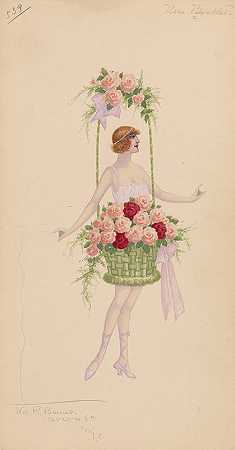 539玫瑰篮`539~Rose Basket (1919 ~ 1920) by Will R. Barnes