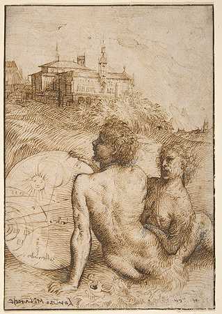 风景中的两个萨蒂尔`Two Satyrs in a Landscape (ca. 1505–10) by Titian
