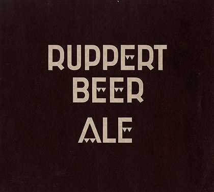 Ruppert啤酒的风格化标志`Stylized logo for Ruppert Beer (1935) by Winold Reiss