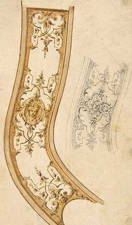 装饰性边框设计`Design for decorative border (1830–97) by Jules-Edmond-Charles Lachaise
