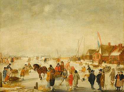 享受冰`Enjoying the Ice (1630 ~ 1679) by Barend Avercamp