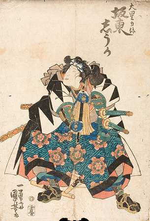 演员组合ōShūka在剧中扮演Ōboshi Rikiya Kanadehon Chūshingura`The Actor Bandō Shūka as Ōboshi Rikiya in the play Kanadehon Chūshingura (mid~19th century) by Utagawa Kuniyoshi