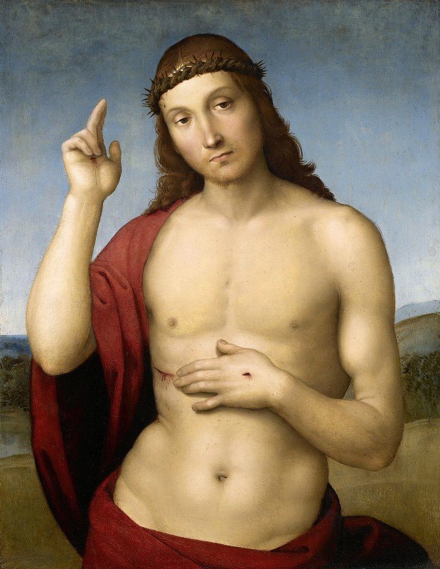 基督祝福（和平）`Christ Blessing (Pax Vobiscum) (1505~1506) by Raphael