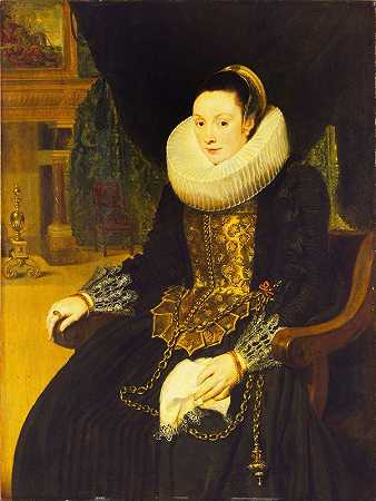 一位女士的肖像`Portrait of a Lady (c. 1621 ~ c. 1622) by Cornelis de Vos