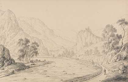 在Brixen和Klausen-Tyrol之间`Between Brixen and Klausen – Tyrol (1840) by Sir Charles D&;Oyly