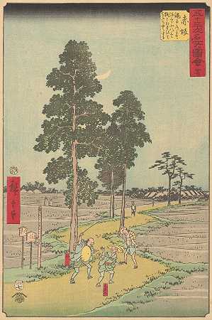 赤坂`Akasaka (1855) by Andō Hiroshige