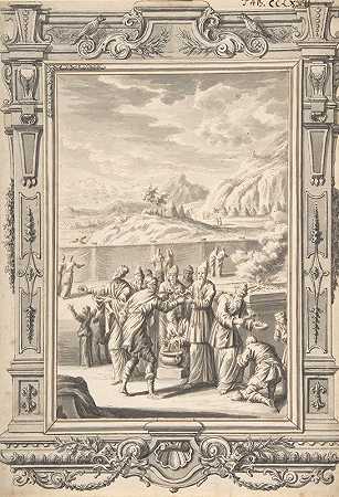&;麻风病人在他洁净的日子里的律法`;The law of the leper in the day of his cleansing (ca. 1730) by Johann Melchior Füssli