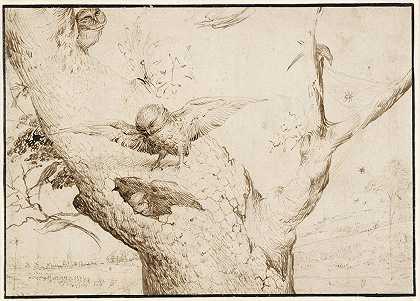 猫头鹰鸟巢`The Owls Nest (1505~1516) by Hieronymus Bosch