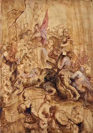 登上加略山。十字架的方位`The Ascent to Calvary. The Bearing of the Cross (1634) by Peter Paul Rubens