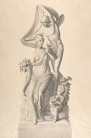 弗洛拉与西风`Flora and Zephyr (late 18th–19th century) by Josef Klieber