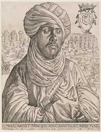 穆莱·艾哈迈德肖像`Portrait of Mulay Ahmad (circa 1535 ~ 1536) by Jan Cornelisz Vermeyen