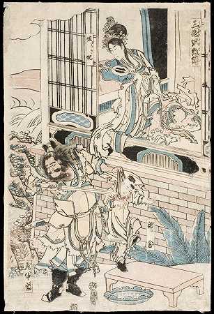 中国周王的宫殿`The Palace of King Zhou of China (1807) by Katsushika Hokusai