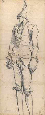 画家皮埃尔·查尔斯·琼伯特的漫画`Caricature of the Painter Pierre~Charles Jombert (1773–75) by François-André Vincent