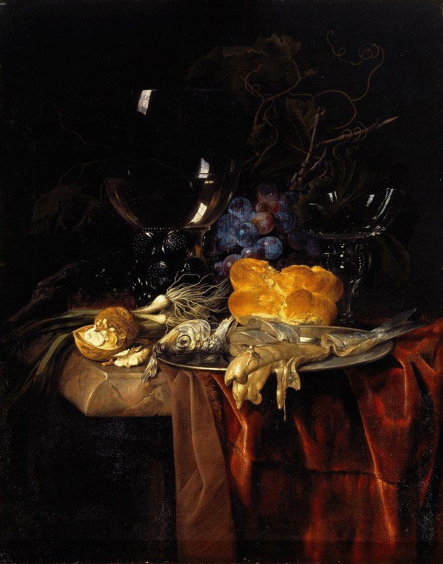 早餐`Das Frühstück (1679) by Willem van Aelst