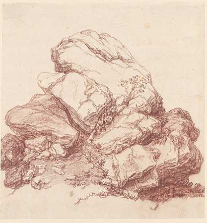 风化巨石`Weathered Boulders (c. 1769) by Franz Edmund Weirotter