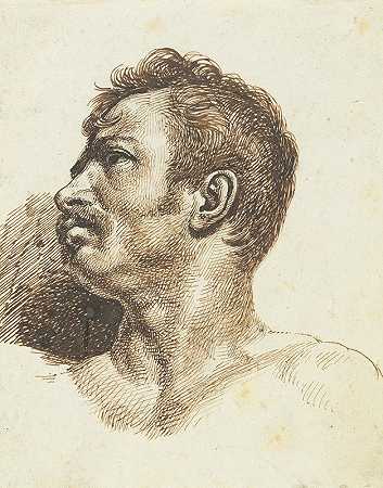 人头`Head of a Man (recto) by Théodore Géricault