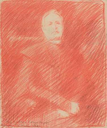 莫伊兹主教肖像素描`Sketch for a Portrait of Bishop Moyzes by Milan Thomka Mitrovský
