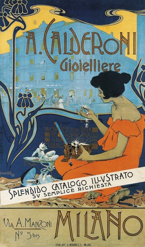 A.卡尔德罗尼珠宝商`A. Calderoni Gioielliere (1898) by Adolfo Hohenstein