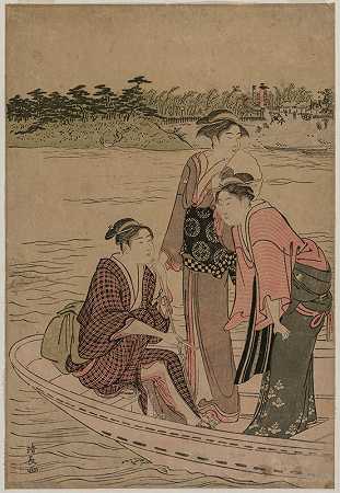 Sumida河上渡船上的乘客`Passengers in a Ferry Boat on the Sumida River (1784) by Torii Kiyonaga