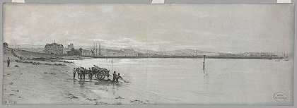 海滨`Seaside (1866) by Charles François Eustache