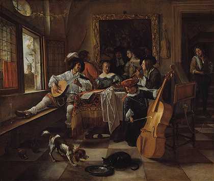 家庭音乐会`The Family Concert (1666) by Jan Steen